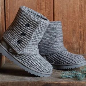 UGG® Classic Cardy Button Detailed Knit Boots